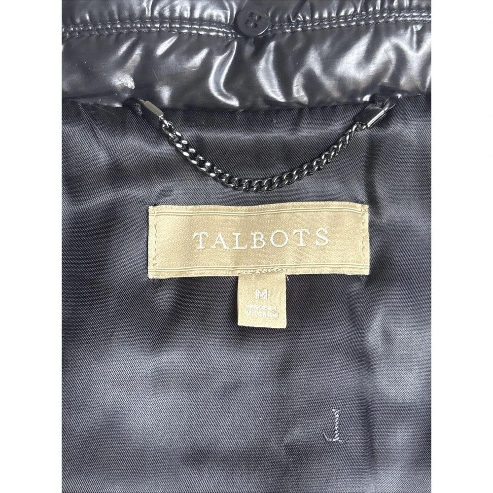 Talbots Women's Size M Quilted Puffer Vest Black Pockets Zipper Whimsigoth‎ - Picture 3 of 8